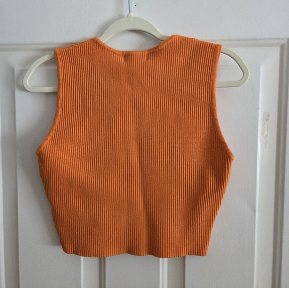 HOUSE OF HARLOW 1960 Crop Top Ribbed Knit Luxe Essentials Stretch NWT Size L - Picture 4 of 5